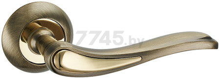 Ручка дверная на розетке LOCKIT Виктория AL AB/GP бронза, золото матовое
